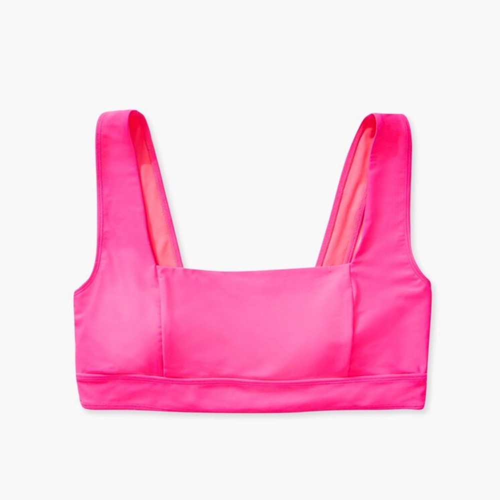Plus Size Hot Pink Square Neck Bikini Top